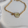 Bracelet acier inoxydable - fleur de carotte sauvage